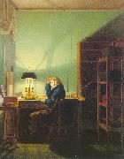 Georg Friedrich Kersting, Man Reading by Lamplight